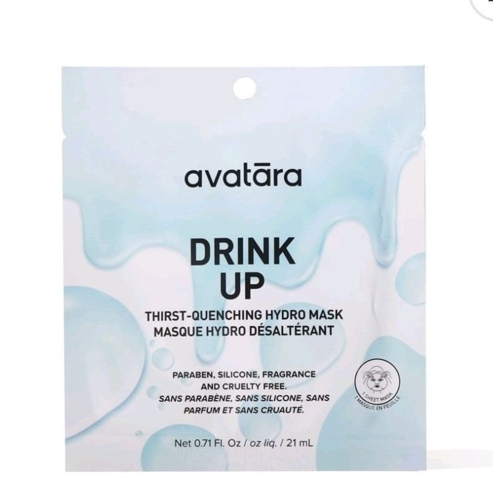 Avatara Drink Up Thirst-Quenching Hydro Mask 0.71oz Blue Hydrating Sheet Mask